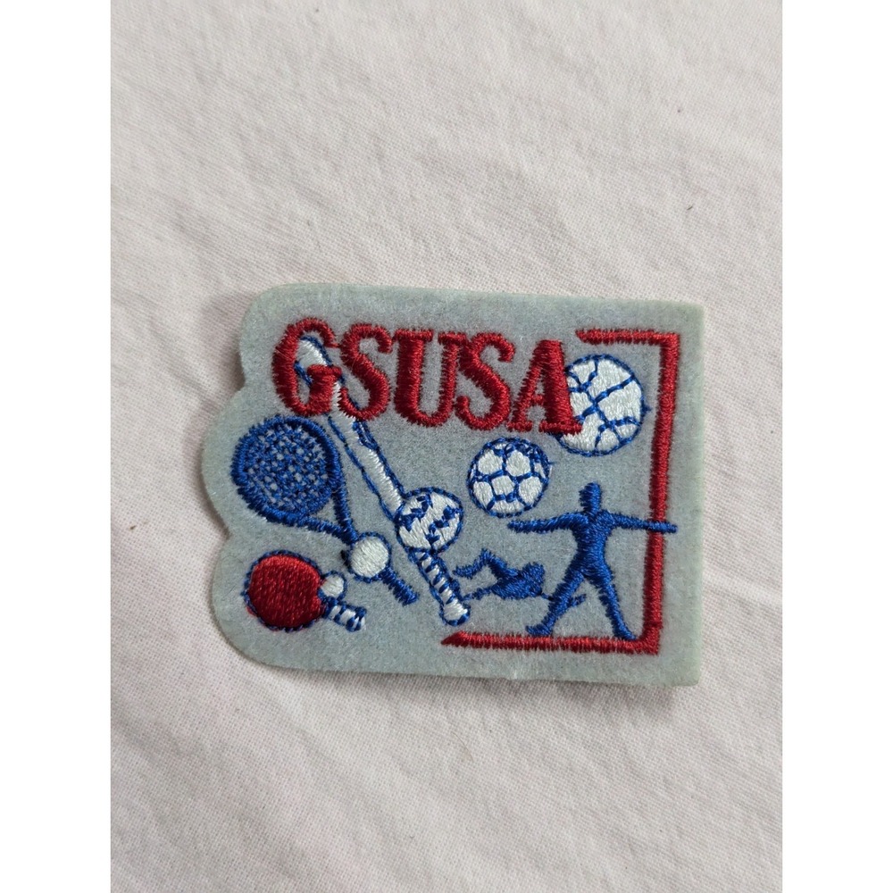 Vintage Girl Scouts GSUSA USA embroidered velour sports patch
